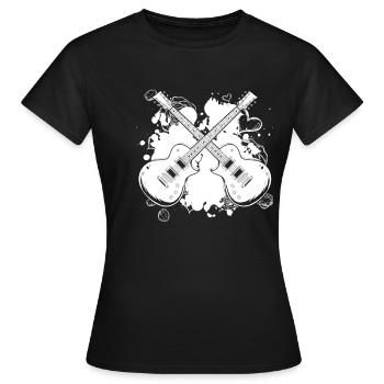 E Guitare Electrique Guitare Water Art - T-shirt Femme - noir - Devant - AI Model Female 172 dark (172cm)