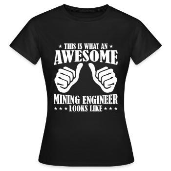 Ingénieur Ingénieur Minier - T-shirt Femme - noir - Devant - AI Model Female 172 dark (172cm)
