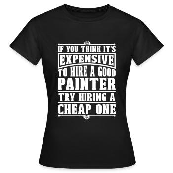 Peintre Peintre Drôle - T-shirt Femme - noir - Devant - AI Model Female 172 dark (172cm)