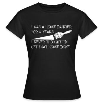 painter painter joke - Women's T-Shirt - black - Front - AI Model Female 172 dark (172cm)