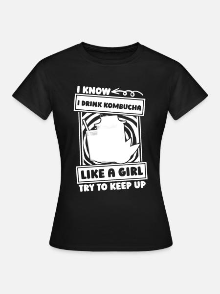 Kombucha Mädchen - Frauen T-Shirt - Schwarz