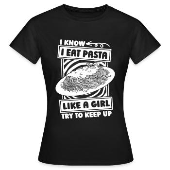 Pasta Girl - T-shirt Femme - noir - Devant - AI Model Female 172 dark (172cm)