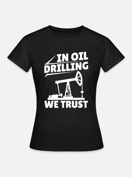 Ölfeld Bohrinsel Anlage - Frauen T-Shirt - Schwarz