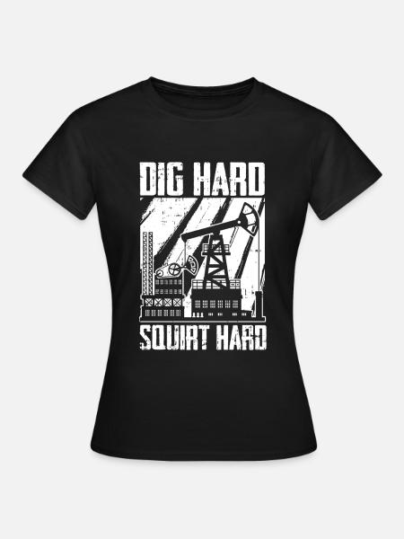 Ölfeld Bohrinsel Lustig - Frauen T-Shirt - Schwarz