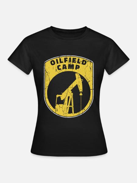 Ölfeld Bohrinsel Lager - Frauen T-Shirt - Schwarz