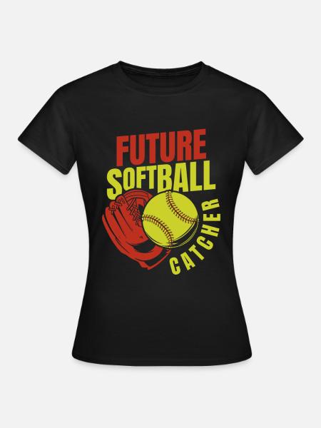 Softball Fänger - Frauen T-Shirt - Schwarz