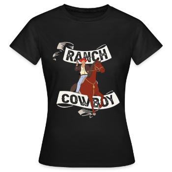 Rodeo Cowboy Lasso Ranch Cowboy - T-shirt Femme - noir - Devant - AI Model Female 172 dark (172cm)