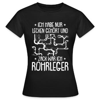 Rohrleitungsbauer Komisch - Frauen T-Shirt - Schwarz - Vorne - AI Model Female 172 dark (172cm)