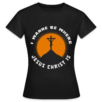 Christ Croix du Christianisme - T-shirt Femme - noir - Devant - AI Model Female 172 dark (172cm)