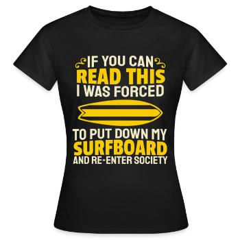 Surfer Surfen - Frauen T-Shirt - Schwarz - Vorne - AI Model Female 172 dark (172cm)