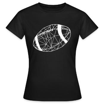 Rugby Ball - Frauen T-Shirt - Schwarz - Vorne - AI Model Female 172 dark (172cm)