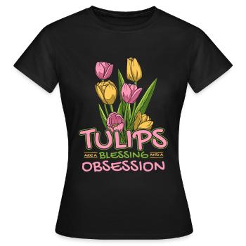 Tulpen Segen Tulpen - Frauen T-Shirt - Schwarz - Vorne - AI Model Female 172 dark (172cm)