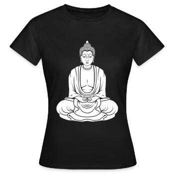 Bouddha bouddhiste - T-shirt Femme - noir - Devant - AI Model Female 172 dark (172cm)