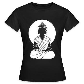 Buddha Buddhist - Frauen T-Shirt - Schwarz - Vorne - AI Model Female 172 dark (172cm)