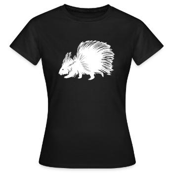 Stachelschwein - Frauen T-Shirt - Schwarz - Vorne - AI Model Female 172 dark (172cm)