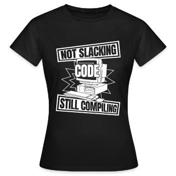 Developer Coder Programmer Computer - T-shirt Femme - noir - Devant - AI Model Female 172 dark (172cm)