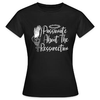 Christ Christianity Resurrection - Women's T-Shirt - black - Front - AI Model Female 172 dark (172cm)