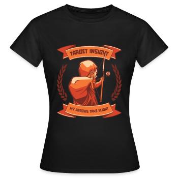 Tir à l’arc Archer de tir à l’arc - T-shirt Femme - noir - Devant - AI Model Female 172 dark (172cm)