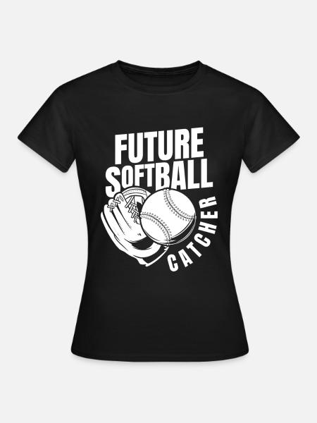 Softball Fänger - Frauen T-Shirt - Schwarz