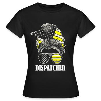 Centre de contrôle des appels d’urgence Lunettes de soleil - T-shirt Femme - noir - Devant - AI Model Female 172 dark (172cm)