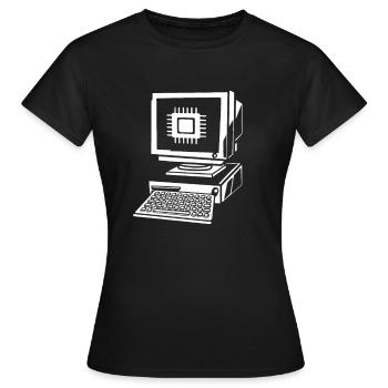 Developer Coder Programmer Computer - T-shirt Femme - noir - Devant - AI Model Female 172 dark (172cm)