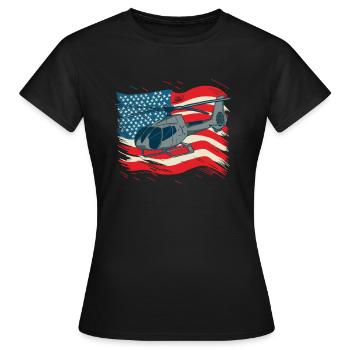Hélicoptère Hélicoptère Pilote d’hélicoptère - T-shirt Femme - noir - Devant - AI Model Female 172 dark (172cm)