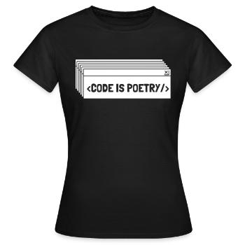 Programmeur Codeur développeur - T-shirt Femme - noir - Devant - AI Model Female 172 dark (172cm)