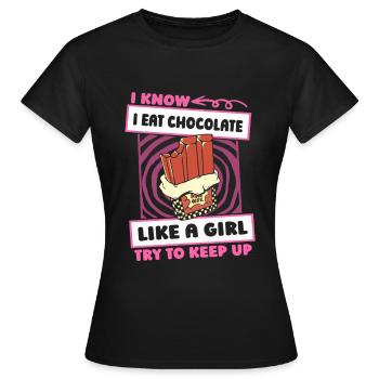 Chocolate Chocolate Funny - Women's T-Shirt - black - Front - AI Model Female 172 dark (172cm)