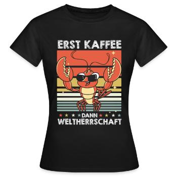 Hummer Lobster Kaffee - Frauen T-Shirt - Schwarz - Vorne - AI Model Female 172 dark (172cm)