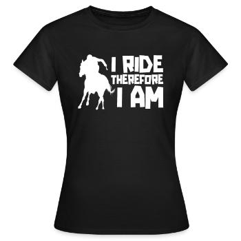 Équitation équestre cool Endurance - T-shirt Femme - noir - Devant - AI Model Female 172 dark (172cm)