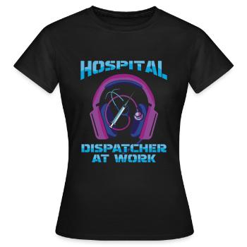 Casque d’opération du centre de contrôle des appels d’urgence - T-shirt Femme - noir - Devant - AI Model Female 172 dark (172cm)