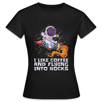 Space Space Coffee Astroid Diversion - T-shirt Femme - noir - Devant - AI Model Female 172 dark (172cm)
