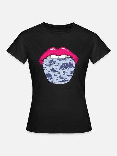 Rafting Zunge - Frauen T-Shirt - Schwarz