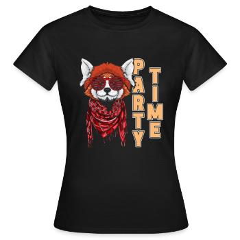 Furry Fandom Fursuits Party Party Time - T-shirt Femme - noir - Devant - AI Model Female 172 dark (172cm)