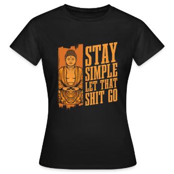 Buddha Buddhist Lustig - Frauen T-Shirt - Schwarz - Vorne - AI Model Female 172 dark (172cm)