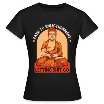 Buddha Buddhist Lustig - Frauen T-Shirt - Schwarz - Vorne - AI Model Female 172 dark (172cm)