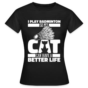 Badminton Federball - Frauen T-Shirt - Schwarz - Vorne - AI Model Female 172 dark (172cm)