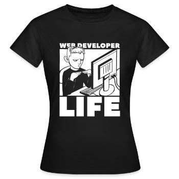Développeur Web Vie de développeur Web - T-shirt Femme - noir - Devant - AI Model Female 172 dark (172cm)