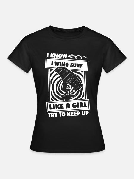 Wing Surf Wing Foil - Frauen T-Shirt - Schwarz