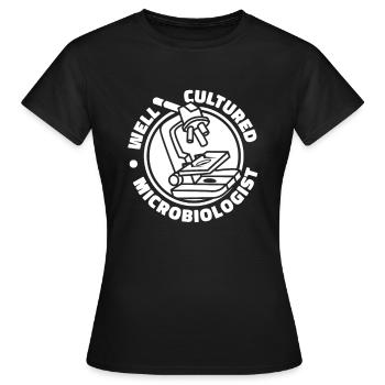 Biologie Biologe Mikroskop - Frauen T-Shirt - Schwarz - Vorne - AI Model Female 172 dark (172cm)