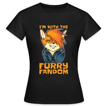 Furry Fandom Fursuits Headphones - Women's T-Shirt - black - Front - AI Model Female 172 dark (172cm)