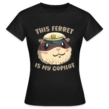Copilote du putois furet - T-shirt Femme - noir - Devant - AI Model Female 172 dark (172cm)