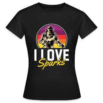 Soudeurs, ajusteurs, étincelles - T-shirt Femme - noir - Devant - AI Model Female 172 dark (172cm)