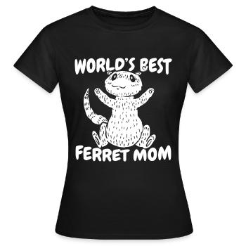 Mère putois furet - T-shirt Femme - noir - Devant - AI Model Female 172 dark (172cm)