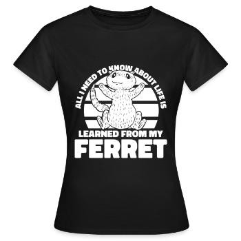 Putois furet - T-shirt Femme - noir - Devant - AI Model Female 172 dark (172cm)