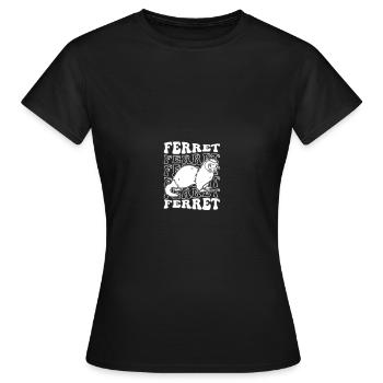 Putois furet - T-shirt Femme - noir - Devant - AI Model Female 172 dark (172cm)