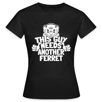 Putois furet - T-shirt Femme - noir - Devant - AI Model Female 172 dark (172cm)