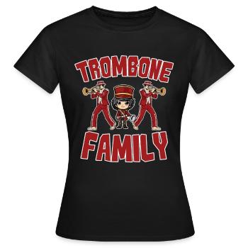 fanfare, trombone, fanfare, trombone - T-shirt Femme - noir - Devant - AI Model Female 172 dark (172cm)