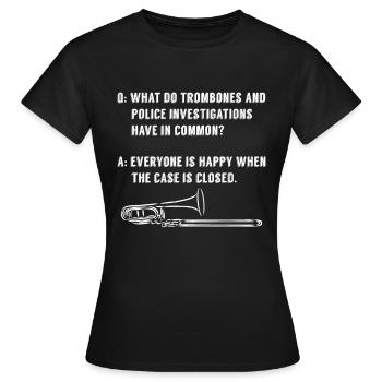 marching band, trombone, brass band, trombone - Women's T-Shirt - black - Front - AI Model Female 172 dark (172cm)