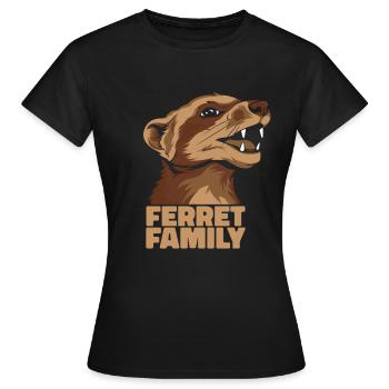 Putois furet - T-shirt Femme - noir - Devant - AI Model Female 172 dark (172cm)